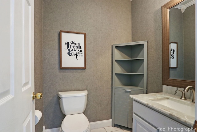 232 Bobolink Dr, Grayslake, IL 60030 - half bath featuring vanity and tile patterned floors