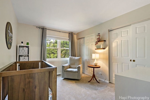 232 Bobolink Dr, Grayslake, IL 60030 - bedroom with two closets, light carpet, and a nursery area