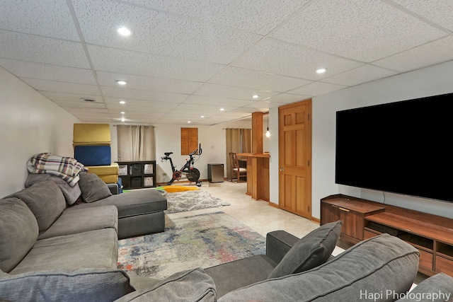 232 Bobolink Dr, Grayslake, IL 60030 - living area with a paneled ceiling and recessed lighting