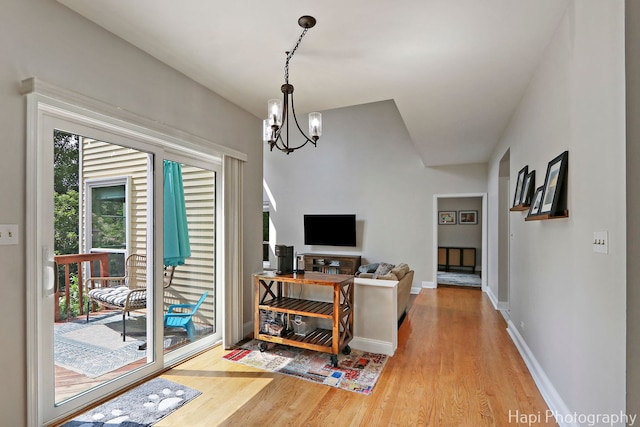 232 Bobolink Dr, Grayslake, IL 60030 - home office with a chandelier and wood finished floors