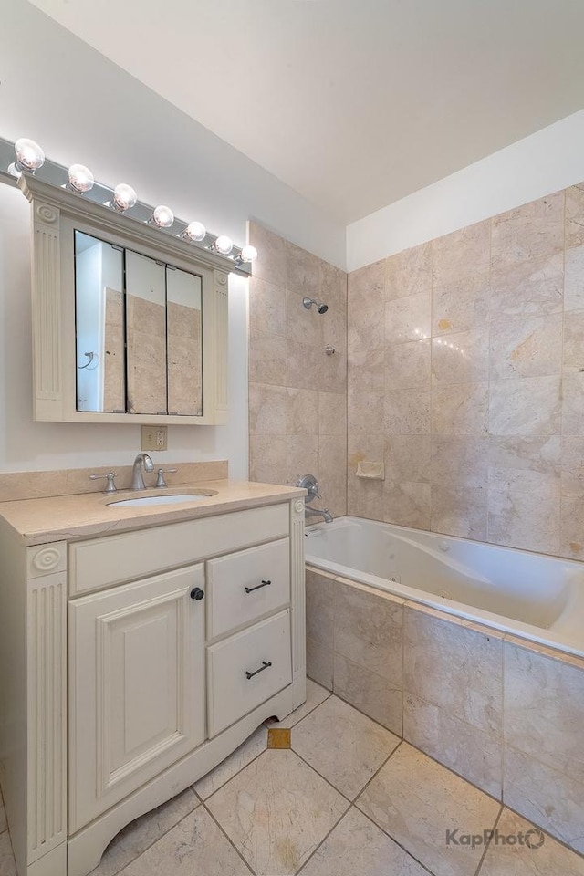 2318 S Central Park Ave Unit 101, Chicago, IL 60623 - bathroom with vanity and tiled shower / bath combo