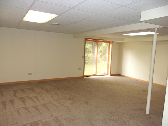 26901 W Burkhart Ln, Ingleside, IL 60041 - carpeted empty room featuring baseboards and a drop ceiling