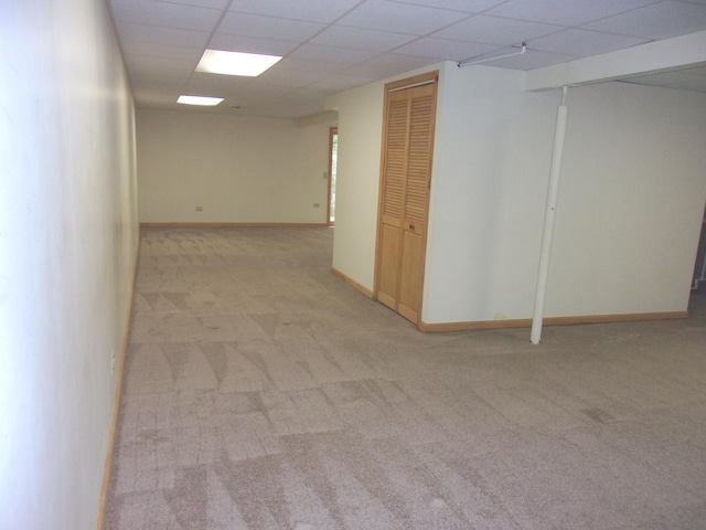 26901 W Burkhart Ln, Ingleside, IL 60041 - finished below grade area with light colored carpet and a paneled ceiling