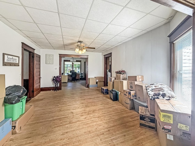 401 S Chestnut St, Shannon, IL 61078 - interior space featuring light wood-style flooring and a drop ceiling