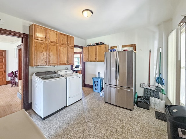 401 S Chestnut St, Shannon, IL 61078 - laundry room featuring washer and dryer and cabinet space