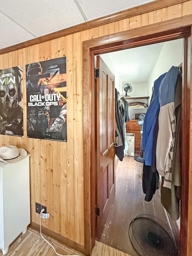 401 S Chestnut St, Shannon, IL 61078 - hall featuring wood walls and wood finished floors