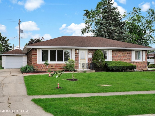 513 Chaney Ave, Crest Hill, IL 60403 - single story home featuring a garage, brick siding, and a front yard