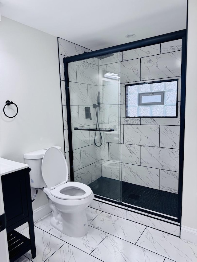 7253 S Marshfield Ave, Chicago, IL 60636 - full bath featuring marble finish floors, vanity, and a shower stall