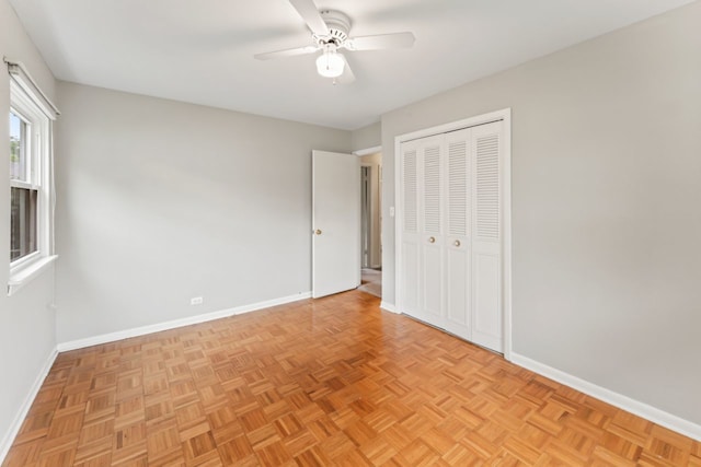 57 Kenilworth Ave, Elk Grove Village, IL 60007 - unfurnished bedroom featuring a closet and a ceiling fan