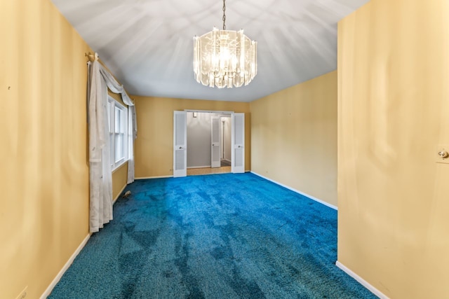 57 Kenilworth Ave, Elk Grove Village, IL 60007 - carpeted empty room with baseboards and a chandelier