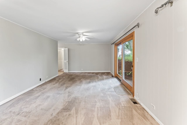 57 Kenilworth Ave, Elk Grove Village, IL 60007 - empty room featuring ceiling fan, carpet floors, and ornamental molding