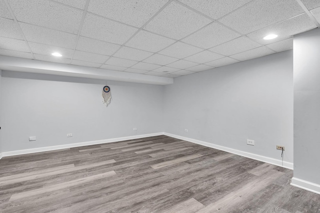 2059 Pine St Unit D, Des Plaines, IL 60018 - finished basement with dark wood-style floors, recessed lighting, and a drop ceiling