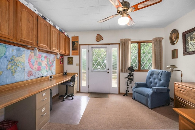 10S125 Springbrook Dr, Naperville, IL 60565 - office area featuring a ceiling fan and built in desk