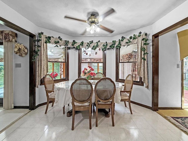 1607 Parkside Ct, Freeport, IL 61032 - dining space featuring ceiling fan and light tile patterned floors