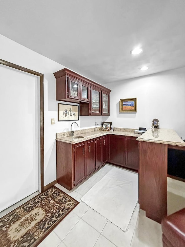 1607 Parkside Ct, Freeport, IL 61032 - bar featuring recessed lighting and light tile patterned floors