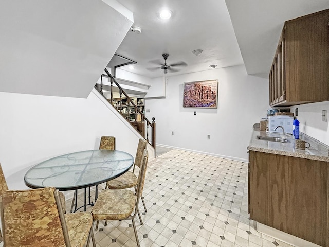 1607 Parkside Ct, Freeport, IL 61032 - dining space with stairs and recessed lighting