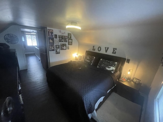 111 Earl Ave, Joliet, IL 60436 - bedroom featuring vaulted ceiling and dark wood-style flooring