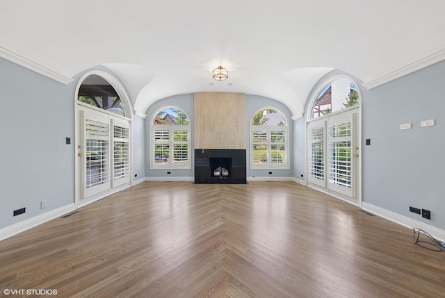 1604 Burr Ridge Clb, Burr Ridge, IL 60527 - unfurnished living room featuring baseboards and a fireplace
