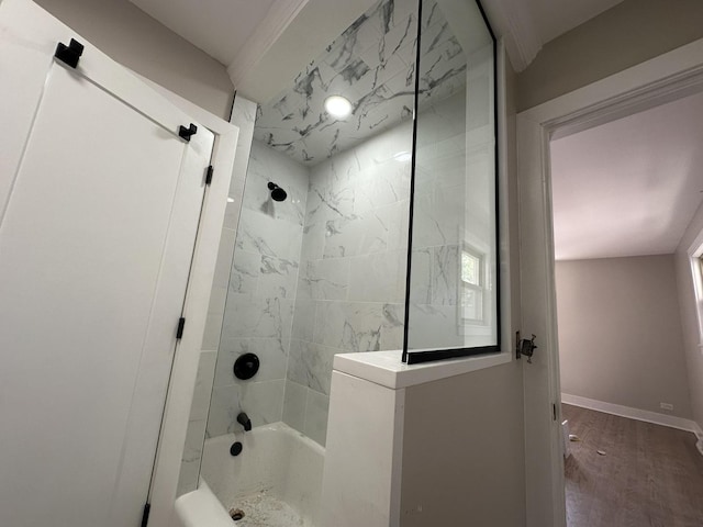 5848 N Drake Ave, Chicago, IL 60659 - full bath with  shower combination, wood finished floors, and plenty of natural light