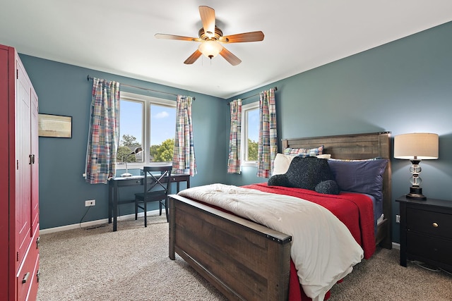 8378 Dunmore Dr, Tinley Park, IL 60487 - bedroom with light colored carpet and ceiling fan