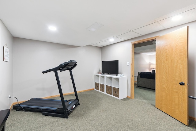 8378 Dunmore Dr, Tinley Park, IL 60487 - exercise room featuring carpet flooring and recessed lighting