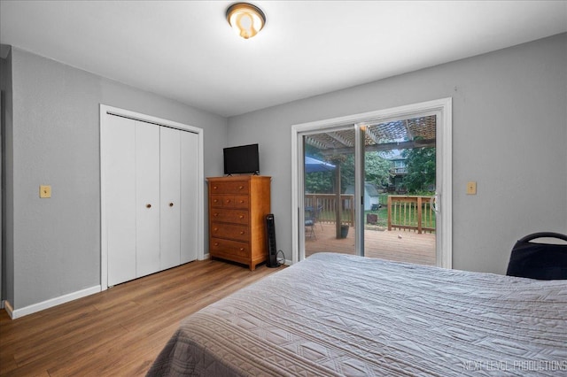 1885 Monday Dr, Elgin, IL 60123 - bedroom with access to exterior, wood finished floors, and a closet
