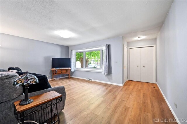 1885 Monday Dr, Elgin, IL 60123 - living room featuring light wood-style floors and a textured ceiling