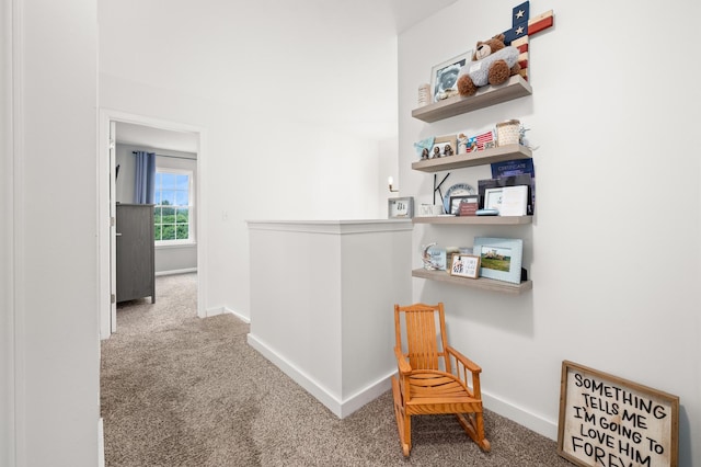 203 Stearn Dr, Genoa, IL 60135 - hallway featuring carpet floors and an upstairs landing