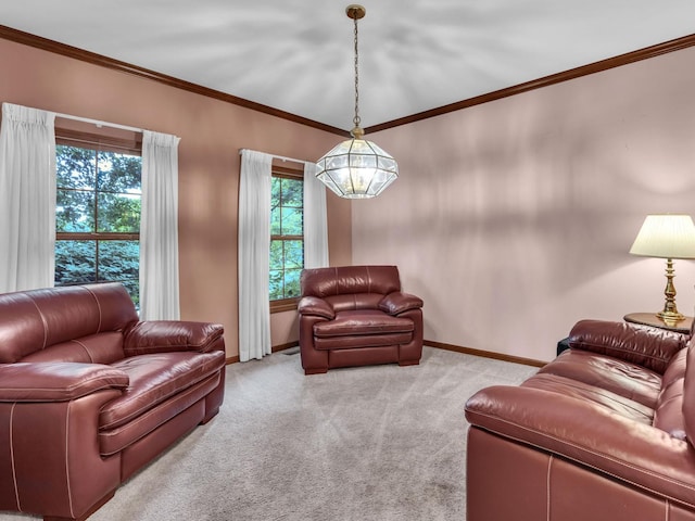 231 Deer Ln, Sleepy Hollow, IL 60118 - living room featuring carpet and crown molding