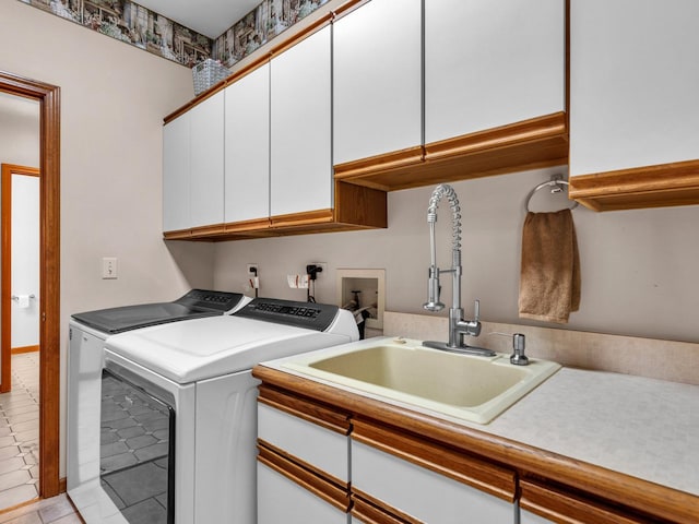 231 Deer Ln, Sleepy Hollow, IL 60118 - laundry area featuring cabinet space, independent washer and dryer, and light tile patterned floors