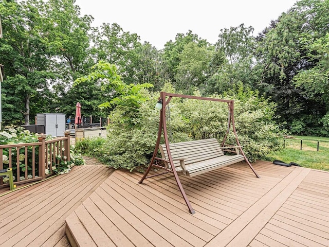 231 Deer Ln, Sleepy Hollow, IL 60118 - deck with view of scattered trees