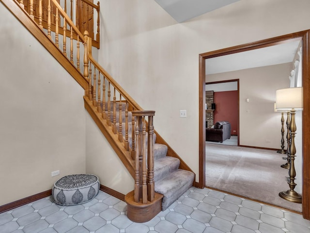 231 Deer Ln, Sleepy Hollow, IL 60118 - staircase with baseboards and carpet