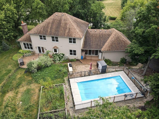 231 Deer Ln, Sleepy Hollow, IL 60118 - view of swimming pool featuring a fenced backyard, a deck, and a patio