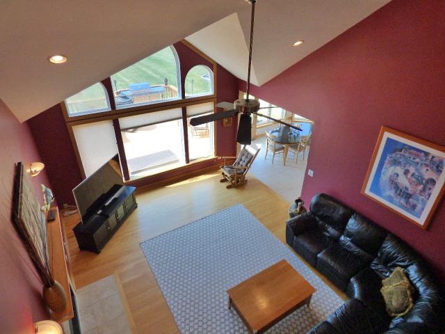 41W951 Hunters Hill Dr, Saint Charles, IL 60175 - living area with wood finished floors, recessed lighting, and high vaulted ceiling