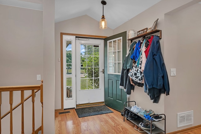 1308 Cumberland Dr, Joliet, IL 60431 - entryway with vaulted ceiling and wood finished floors