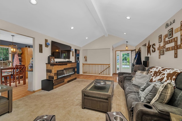 1308 Cumberland Dr, Joliet, IL 60431 - living area featuring healthy amount of natural light, wood finished floors, recessed lighting, and a fireplace