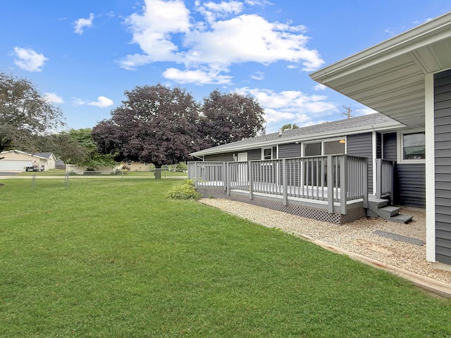 701 E Soper St, Winnebago, IL 61088 - view of green lawn featuring a deck