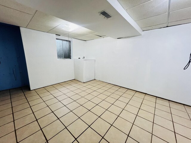 1858 David Ave, Joliet, IL 60433 - below grade area with a drop ceiling and light tile patterned floors