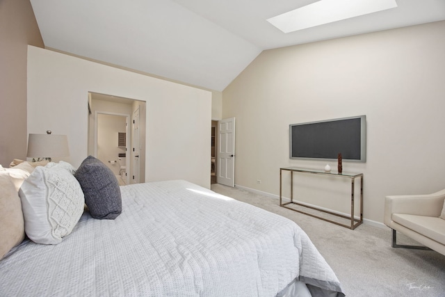 1530 Orchard Cir, Naperville, IL 60565 - bedroom with a skylight, lofted ceiling, and carpet floors