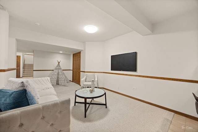 1530 Orchard Cir, Naperville, IL 60565 - living room featuring baseboards and stairs