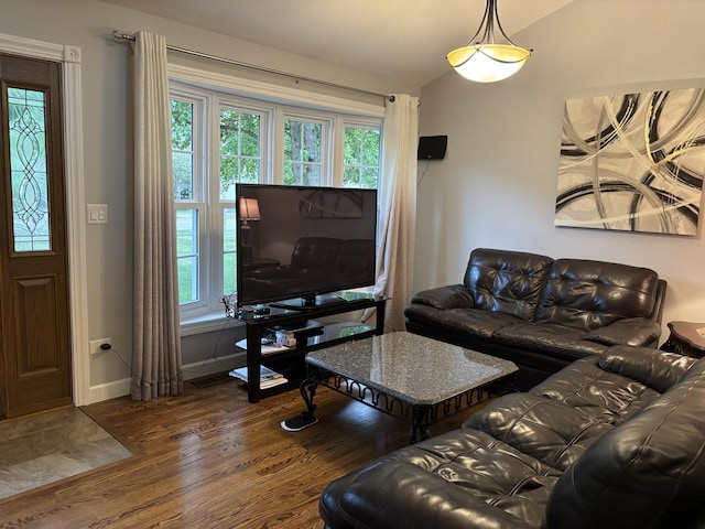 16529 Edgewood Dr, Plainfield, IL 60586 - living area featuring wood finished floors, lofted ceiling, and healthy amount of natural light