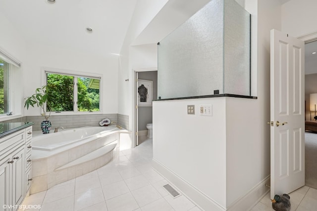 1881 Haven Ln, Green Oaks, IL 60048 - bathroom with a garden tub and tile patterned floors