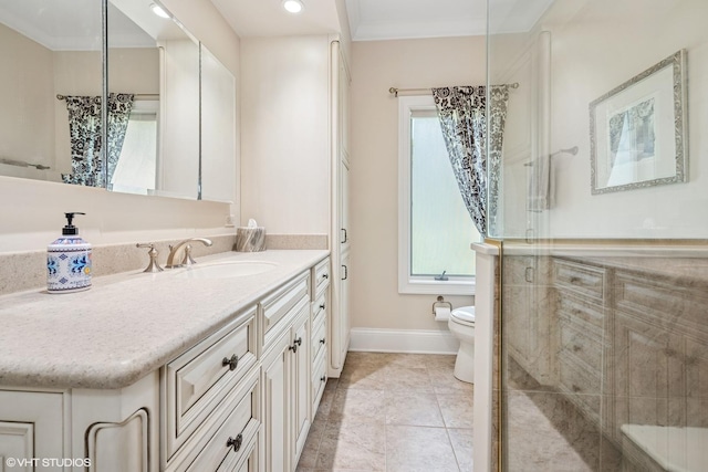 1881 Haven Ln, Green Oaks, IL 60048 - bathroom with vanity, healthy amount of natural light, a shower stall, and recessed lighting