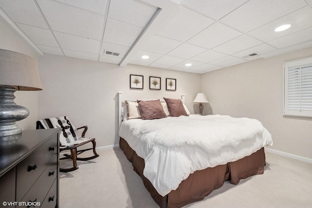 1881 Haven Ln, Green Oaks, IL 60048 - bedroom featuring light carpet, a drop ceiling, and recessed lighting
