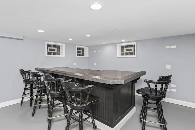 9613 S Kostner Ave, Oak Lawn, IL 60453 - indoor dry bar featuring concrete floors and recessed lighting