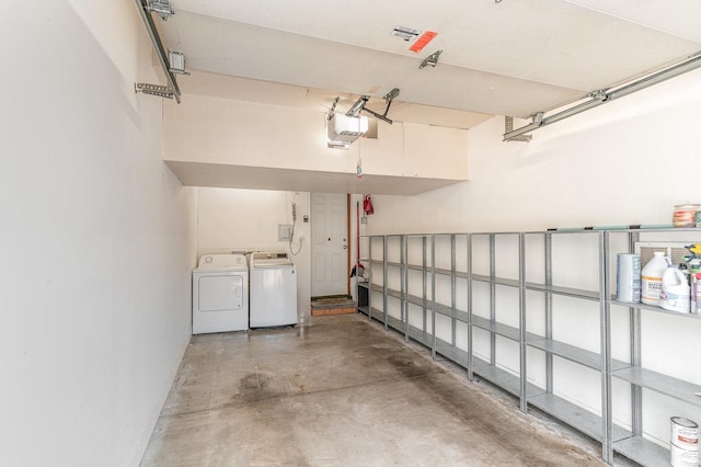 8306 Portsmouth Dr Unit 22B, Darien, IL 60561 - garage featuring washer and dryer and a garage door opener
