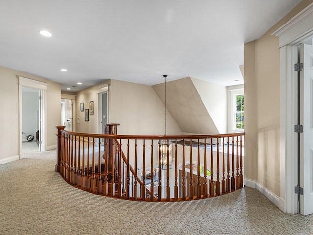 2207 N Elmkirk Pkwy N, Mchenry, IL 60051 - corridor with an upstairs landing, carpet, and recessed lighting