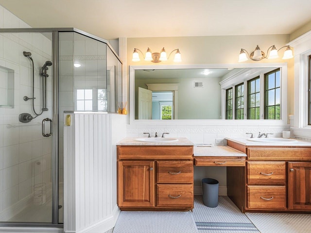2207 N Elmkirk Pkwy N, Mchenry, IL 60051 - bathroom with double vanity and a stall shower