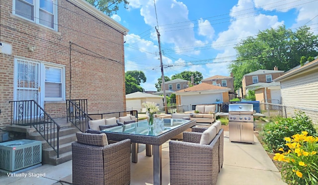 5448 N Washtenaw Ave, Chicago, IL 60625 - view of patio / terrace with outdoor lounge area, area for grilling, outdoor dining space, and a residential view
