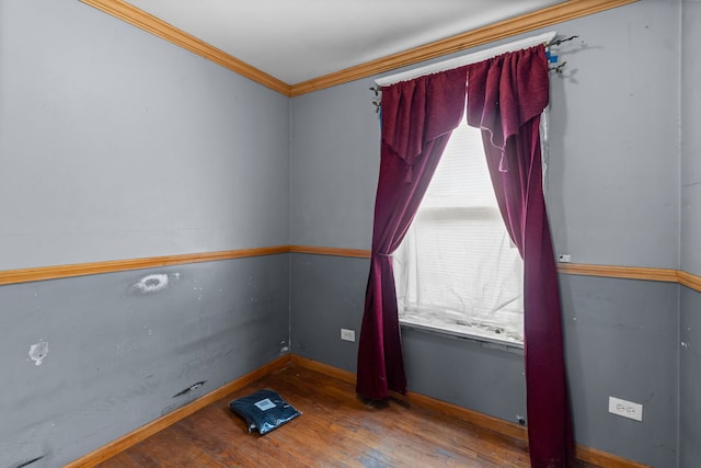 5212 S Honore St, Chicago, IL 60609 - unfurnished room featuring ornamental molding and hardwood / wood-style floors